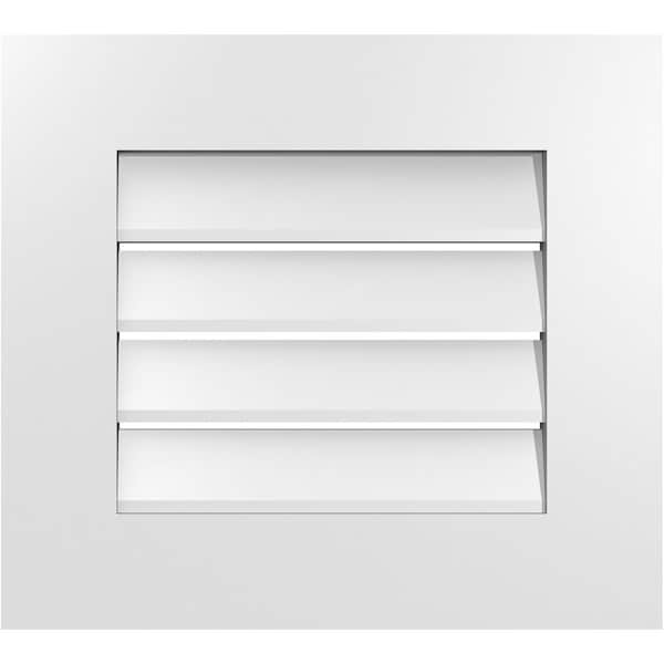 Ekena Millwork Vertical Surface Mount PVC Gable Vent: Functional, w/ 3-1/2"W x 1"P Standard Frame, 20"W x 18"H GVPVE20X1801SF - main